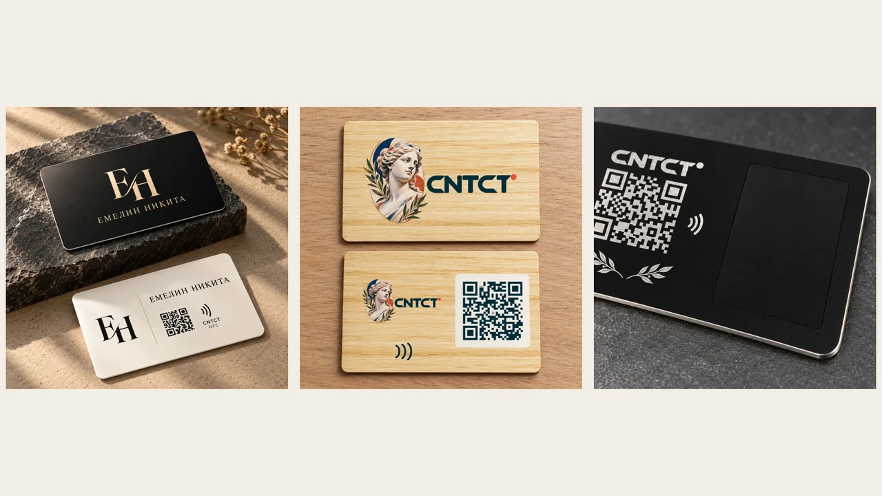 Пластик, металл или дерево: какой материал выбрать для NFC-визитки