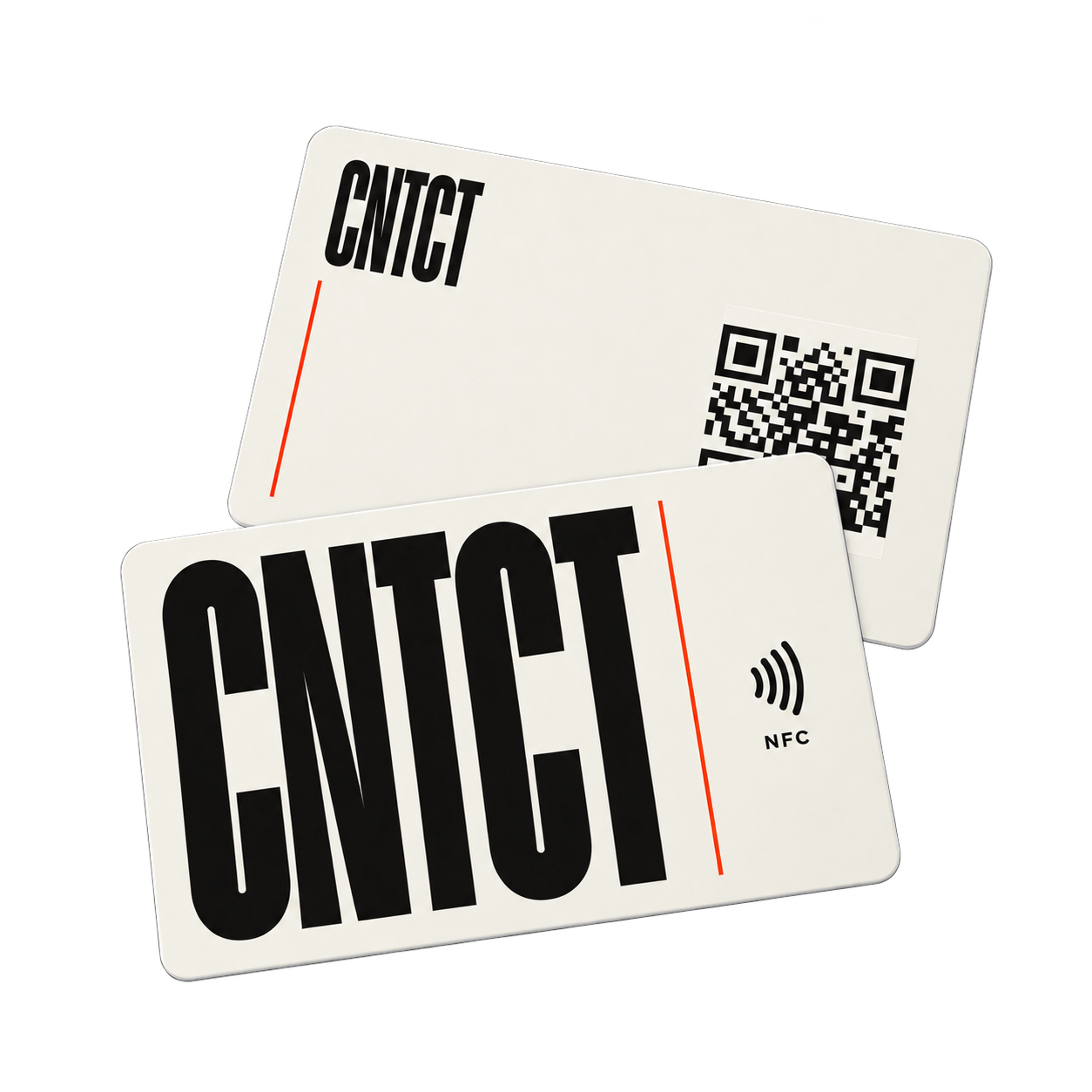 Две стороны NFC-визитки Редакция с типографическим дизайном