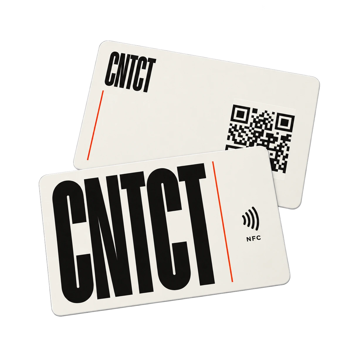 Лицевая и оборотная стороны NFC-визитки CNTCT